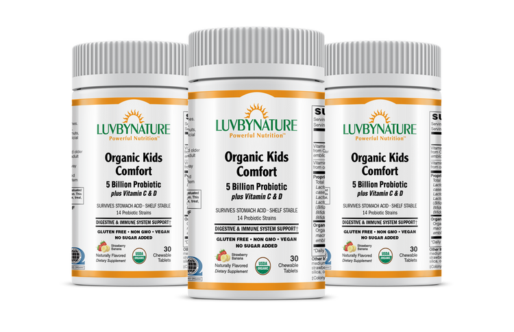 Organic Kids Comfort 5 Billion Probiotic - Strawberry Banana - LuvByNature