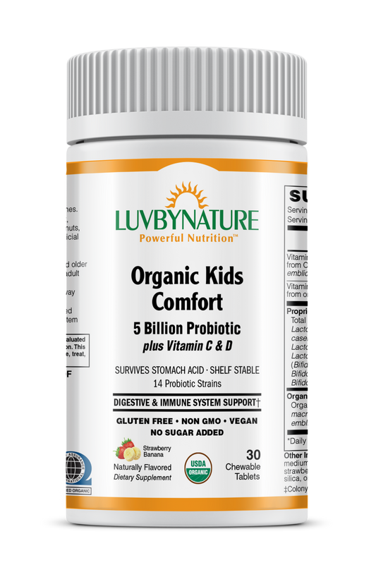 Organic Kids Comfort 5 Billion Probiotic - Strawberry Banana - LuvByNature