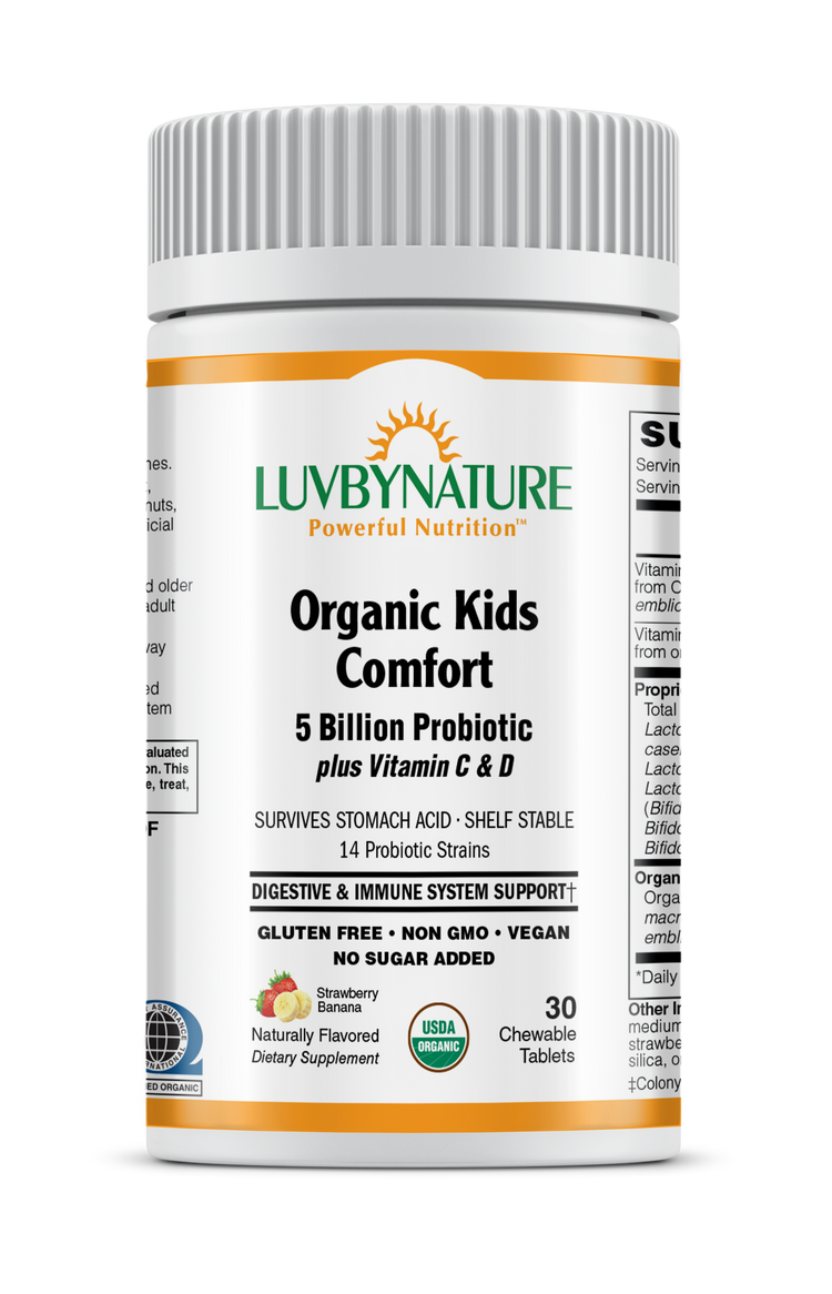 Organic Kids Comfort 5 Billion Probiotic - Strawberry Banana - LuvByNature