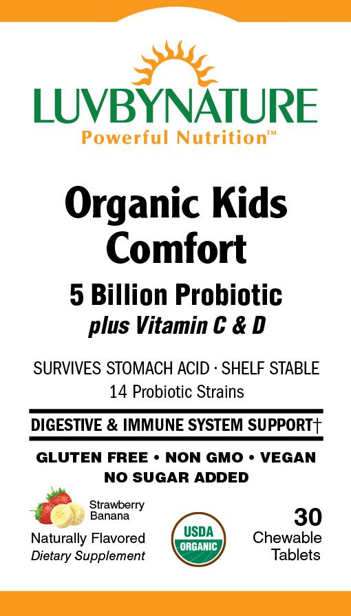Organic Kids Comfort 5 Billion Probiotic - Strawberry Banana - LuvByNature