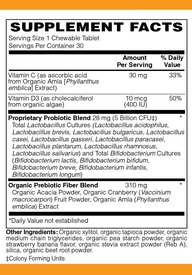 Organic Kids Comfort 5 Billion Probiotic - Strawberry Banana - LuvByNature