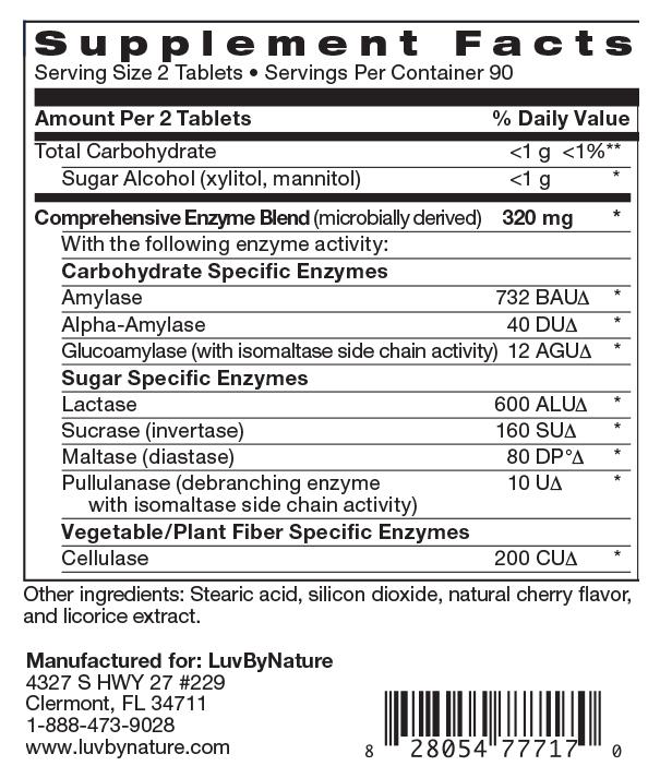 Digestive Enzymes, LuvByNature, 180 Chewable Tablets