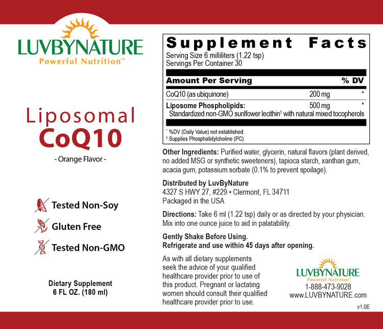 Liposomal CoQ10, LuvByNature, 6 FL OZ